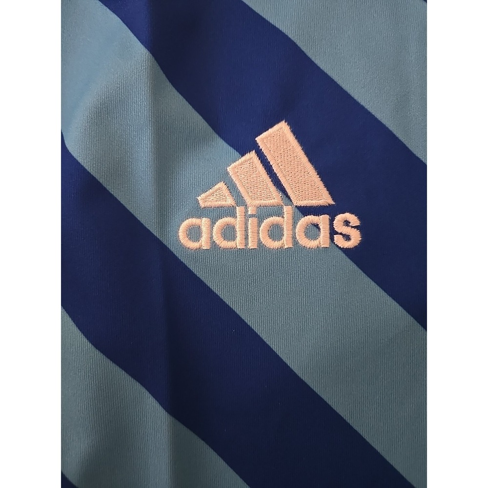 Adidas Men's Large Aeroready Shirt Blue Training Tee Moisture Wicking 3‎ Stripes - Picture 11 of 12